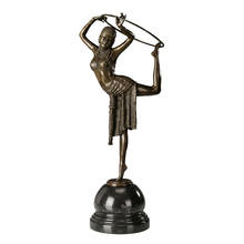 Ring Modern Dance Sculpture Bronze Vintage Art Girl Dancing Statue Figurine Gold, Brown, Green for Decoration 51CM/20Inch Large 2024 - buy cheap