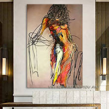 Pinturas al óleo pintadas a mano en lienzo, imagen de pared para decoración del hogar, figura abstracta, dibujo para pared, sin marco 2024 - compra barato