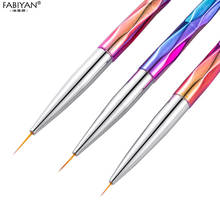 7/9/11mm Nail Art Brush Stripes Liner Pen Flower Drawing Painting French Acrylic Tip Tape Design Manicure Tools Rainbow Handle 2024 - buy cheap