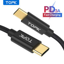 TOPK AN80 60W 3A USB Type C to USB C Cable for Samsung Galaxy S10 S9 Plus Note 9 Oneplus 6t Type-C PD QC3.0 Fast Charging Cable 2024 - buy cheap