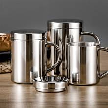 200ml 300ml 400ml Stainless Steel Coffee Mugs with Holder Lid Home Office Bar Double Wall Drinking Milk Thermal Insulated Cup 2024 - buy cheap