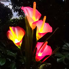 Luz noturna de led para lírio calla, 1/peças, área externa, quintal, decoração de jardim, lâmpada movida a energia solar, ambiente externo, lâmpada para flores, jardim 2024 - compre barato