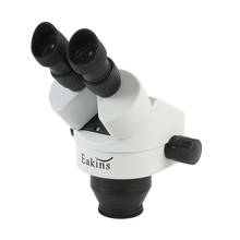 Cabeça de microscópio estéreo 7x-45x, ampliação contínua, + wf10x/20mm, grande campo ocular 2024 - compre barato