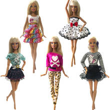 NK Newest 5 Pcs/Set Doll Clothes Doll T-shirt and Pants Fashion Daily Wear For Barbie Doll Accessories Hot Sale Dresses 011A 2024 - buy cheap