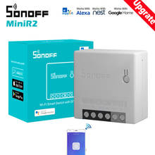 Sonoff-mini interruptor sem fio minir2, automação residencial inteligente, compatível com alexa, google home e assistente 2024 - compre barato