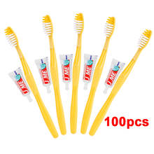 100/50Sets Portable Hotel Disposable Toothbrush with Toothpaste Kit supplies Convenient Plastic Camping travel wash gargle TSLM1 2024 - buy cheap
