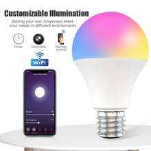 Voice Control 15W RGB Smart Light Bulb Dimmable E27 B22 WiFi LED Lamp AC 110V 220V Work With Alexa Google Assistant 2024 - buy cheap