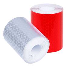 Cinta adhesiva de advertencia de 50mm x 3 metros, cinta reflectora de marcado de seguridad, blanca y roja, nuevo, 2 uds. 2024 - compra barato