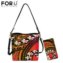 Bolsa de mão havaiana e feminina forudesigns, estampa floral da polinésia, designer de marca, bolsa de mão em couro para mulheres 2024 - compre barato