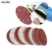 20 pieces 5" Hook & Loop Abrasive Sanding Disc with 8 holes 2024 - buy cheap