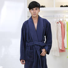 Men Bathrobe Winter Thicken Warm Towel Fleece Bath Robe Long Plus Size Lovers Couples Night Dressing Gown Men Nightgown 2024 - buy cheap