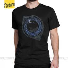 Мужская футболка с лунным принтом, футболка «Викинг» Valhalla Odin, Повседневная футболка с коротким рукавом и круглым вырезом, чистый хлопок 2024 - купить недорого