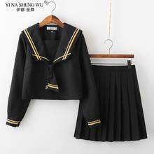 Tops de estilo japonés para niña, Falda plisada JK, uniforme Kawaii de marinero de la Marina, uniforme de escuela secundaria para mujer, disfraz de Anime de Academy 2024 - compra barato