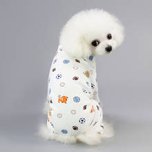 Милая Повседневная Хлопковая пижама для собак, пальто для маленьких собак щенков котов, комбинезон с футбольным узором, одежда для домашних животных, бесплатная доставка, Прямая поставка 2024 - купить недорого
