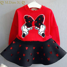 Girls Clothing Sets 2019 New Bow Tie Tops Minnie Top Shirt+Skirt Sets Girls Clothing Wear Kids Girls Clothes Spring Outfits 2024 - buy cheap