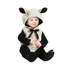 Baby Little Lamb Cosplay Costume Infant Warm Cute Clothes Soft Halloween Overall Zipper Onesie Boy Girl Suit Cartoon Outfit 2024 - buy cheap