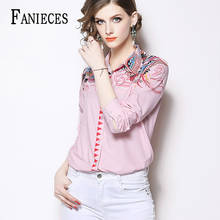 Women vintage Blouses Ins Fashion Long Sleeve Office lady pink Shirt Blouse Shirt Casual Tops Blusas Femininas bluzki damskie 2024 - buy cheap