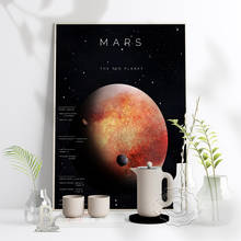 Mysterious Mars Red Desert Planet Poster, Milky Way Sky Kids Room Decor Wall, Mars Painting Nordic Style Kids Room Poster Gift 2024 - buy cheap