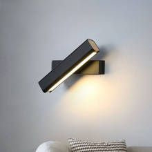 Настенная Светодиодная лампа в скандинавском стиле FKL, Современный Вращающийся светильник черного цвета для спальни, комода, ванной, прикроватный светильник для гостиной, коридора, настенная лампа 2024 - купить недорого