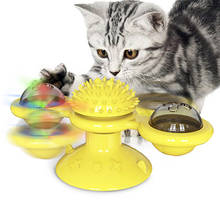 Brinquedo moinho de vento para gatos, brinquedo interativo giratório com gato de hortelã, brinquedo treinamento de cérebro com bola brilhante para gato 2024 - compre barato