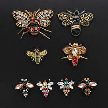 1PC Crystal Beaded Bees Applique Sequin Patches Rhinestone Bee Badge Sew-On Patch Apparel Sewing Embroidery Fabric Sewing Tools 2024 - buy cheap