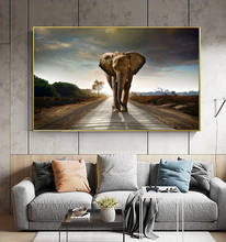 Retro Room Decoration Wall Decoration Animal Poster Wall Art Canvas Painting Elephant Picture Home Decoration (frameless) 2024 - buy cheap