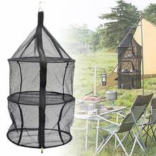 Rejilla de secado plegable para acampar al aire libre, bolsa de almacenamiento, soporte de red colgante de 3 capas 2024 - compra barato