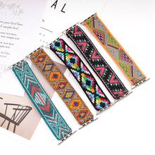 Bohemia Elastic Nylon Strap for Apple Watch Band 42mm 44mm 38mm 40mm Scrunchies Solo Loop Wrist Bracelet for iWatch 7 6 SE 5 4 3 2024 - buy cheap