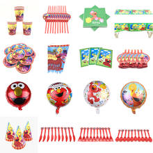 Sesame Street Birthday Party Decors Disposable Tableware Kit Sesame Street Balloon Cup Plates Napkin Kid Birthday Party Supplies 2024 - buy cheap