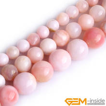 Miçangas redondas para fazer joias, pulseira e colar de 15 "faça você mesmo, contas soltas 6mm 8mm de opala rosa natural 2024 - compre barato