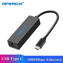 Anmck usb c ethernet USB-C para rj45 lan adaptador gigabit internet para macbook pro ar computador portátil tipo c placa de rede usb ethernet 2024 - compre barato