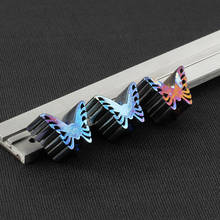 1pcs Blue Titanium Alloy Knife Beads Butterfly Titanium Paracord Rope Bead Key Chain Accessories 2024 - buy cheap