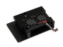 Корпус из алюминиевого сплава для Raspberry Pi 4 Модель B, черная броня, двойные вентиляторы охлаждения, пылестойкость, отличное распределение тепла 2024 - купить недорого