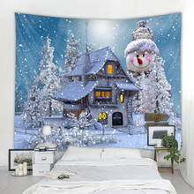 Christmas tapestry wall mounted Christmas home decoration Christmas castle print large size tapestry 2024 - buy cheap
