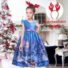 Vestido longo de natal para meninas, fantasia infantil para adolescentes, verão, 2021 2024 - compre barato