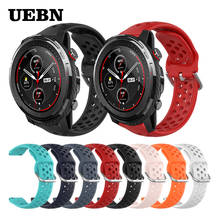 UEBN Sport Silicone Breathable Strap For xiaomi Huami Amazfit Stratos 3 Wristband for Amazfit GTR 47mm Bracelet Watchbands 2024 - buy cheap