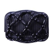 Double Beaded Hair Magic Comb Clip Beads Elasticity Hairpin Stretchy Hair Combs For Women Hair Accessories Black 2024 - buy cheap