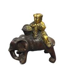 Elefante y niño de cobre puro, Colección china antigua 2024 - compra barato
