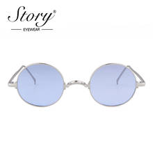 STORY-gafas de sol redondas y retro para hombre y mujer, lentes de sol unisex de marca de lujo de diseñador vintage con personalidad Puente, montura pequeña, S128U, 2019 2024 - compra barato