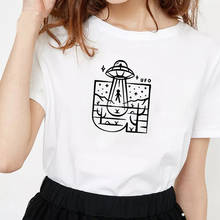 Illustrator Art Female Print Graphic T-shirt Women Cropped Tumblr Tee Aesthetic Women Tshirt  Clothes for Femme Shirt Tees Women 2024 - buy cheap