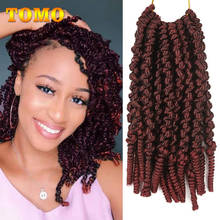 TOMO Pre-twisted Spring Twist Crochet Hair 8 Inch Short Curly Passion Twist Crochet Braids Bomb Twist Synthetic Hair Extensions 2024 - buy cheap