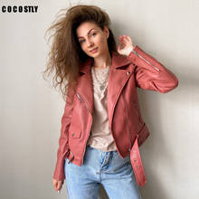 New 2021 Autumn Sashes Pu Faux Leather Jacket Women Zipper Slim Short Biker Jackets Coat Female Outwear Tops casacos feminino 2024 - купить недорого