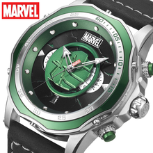 Disney Original Marvel The Avengers Hulk Quartz Calendar Wristwatches Male Stainless Steel Green Giant Multiple Time Zone Coated 2024 - buy cheap