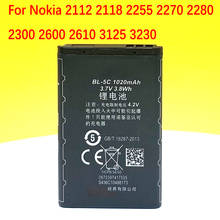 Batería de BL-5C nueva para teléfono móvil Nokia, 100%, 100%, 2135, 2255, 2280, 2300, 2310, 2355, 2600, 2700C, 2610, 2626, disponible, 2710 2024 - compra barato