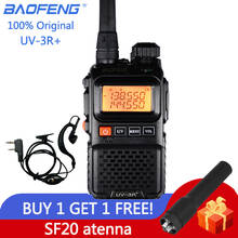 Baofeng UV 3R Plus Walkie Talkie двухдиапазонный UV3R + двухстороннее радио беспроводной CB Ham радио FM HF трансивер UHF VHF UV-3R интерком 2024 - купить недорого