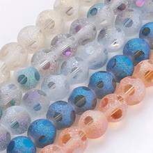 20pcs Mixed Color Half Plated Faceted Frosted Electroplate 8mm Round Glass Beads Strands, Hole: 1mm F60 2024 - buy cheap