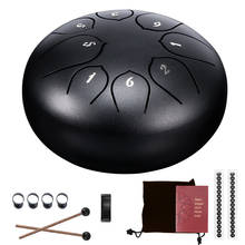Hot 6 Inch Steel Tongue Drum 8 Tune Hand Pan Drum Tank Hang Drum With Drumsticks Carrying Bag Percussion Instruments At Home 2024 - buy cheap