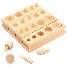 Juego de Juguetes sensoriales Montessori para niños, juego de cilindro educativo de madera para preescolar, ME2344H 2024 - compra barato