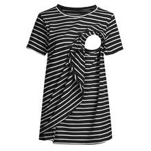 Women's Maternity clothes blouse sumer Stripe short sleeve nursing top breastfeeding cloth for pregnant Blouse T-shirt CF 2024 - купить недорого