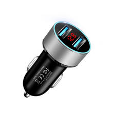 3.1A Dual USB Car Charger LCD Voltage Meter Display 12-24V Blue LED Cigarette Socket Lighter  Fast Charging Power Adapter 2024 - buy cheap